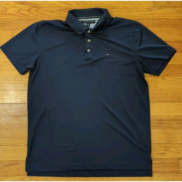 Tommy Hilfiger Other - Tommy Hilfiger Performance Golf Navy Blue Polo Shirt Men’s Sz L Polyester EUC